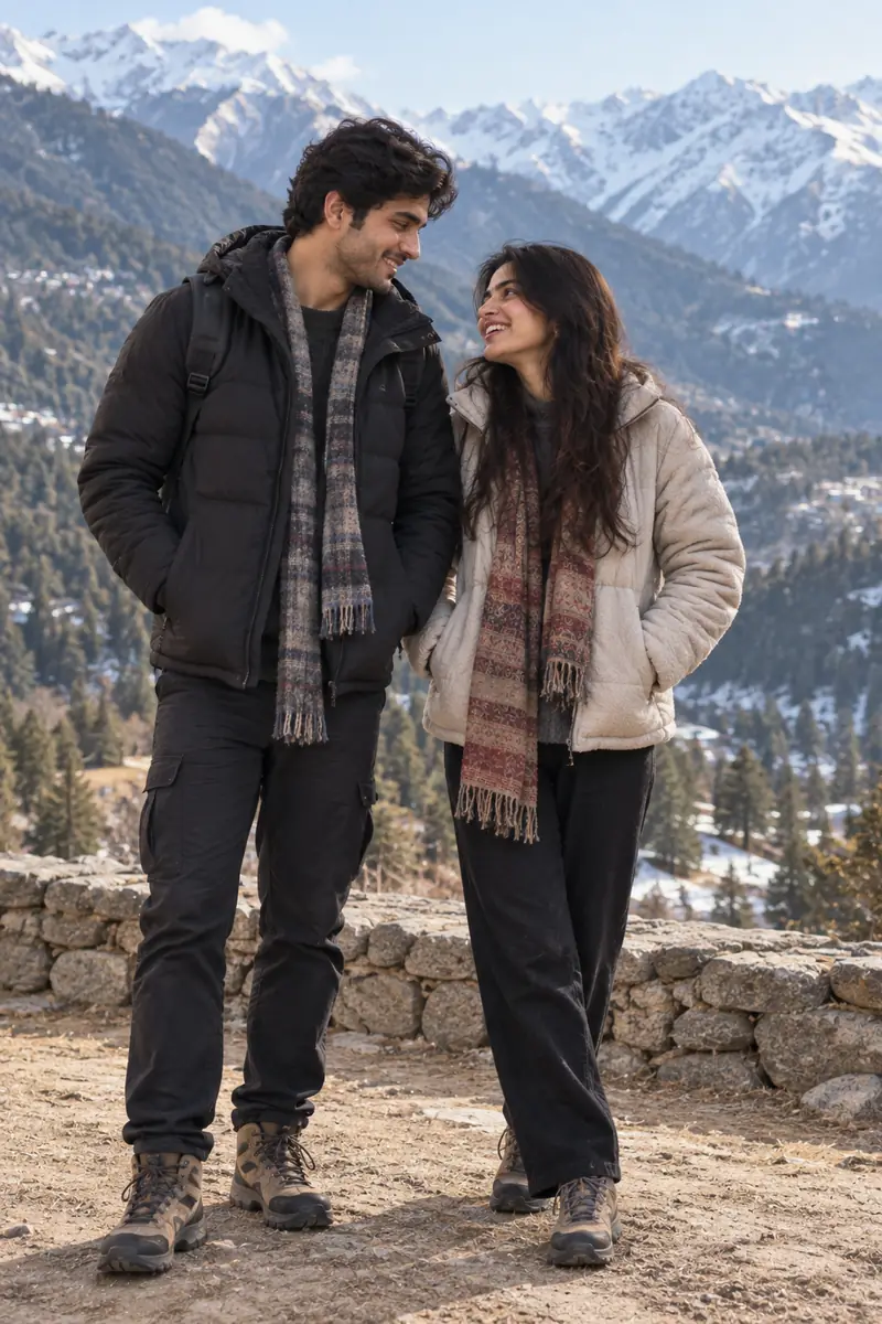 Divya and Ishaan in the mountains